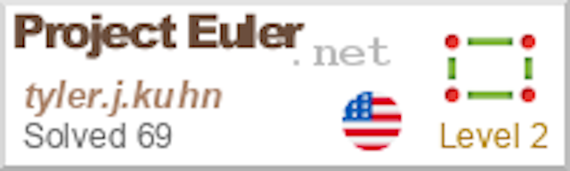Project Euler .net tyler.j.kuhn Solved 69 - Level 2